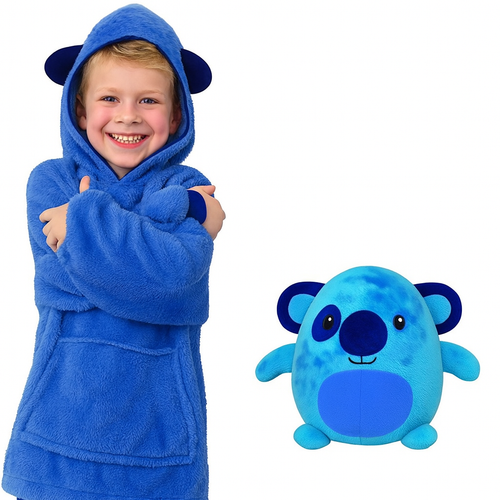 Knuffel Hoodie™ Blauw - Superzachte 2-in-1 knuffel & hoodie
